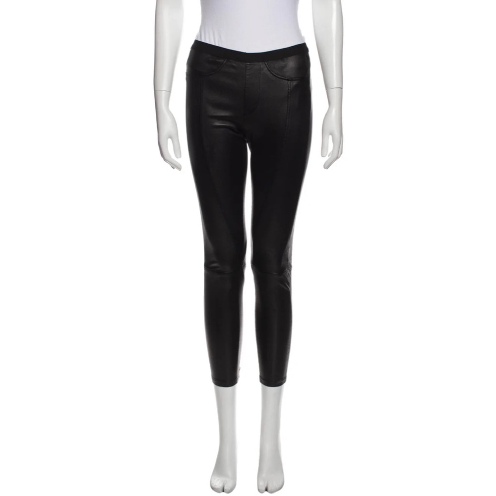 Helmut Lang Lamb Leather black skinny leg pants
